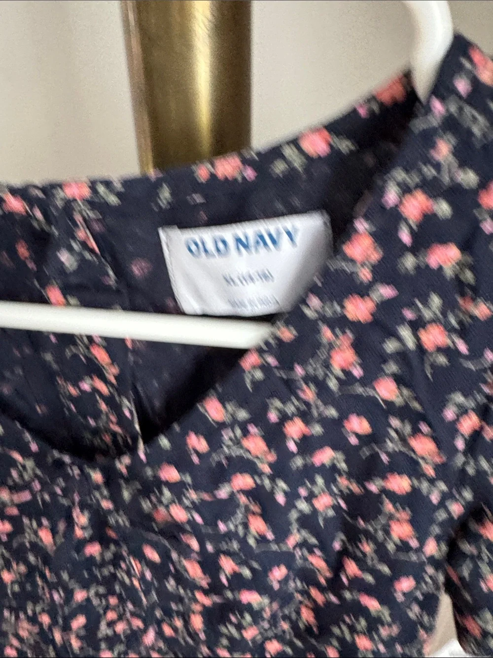 Old Navy Navy Mini Dress with Pink Floral Print